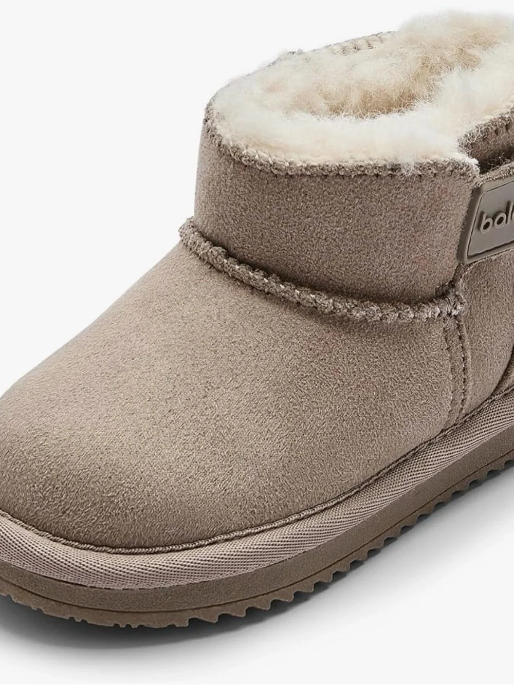 Balabala Kids Snow Boots Winter Boots  Cloud-Lined Suede Slip-On Bootie in Taupe